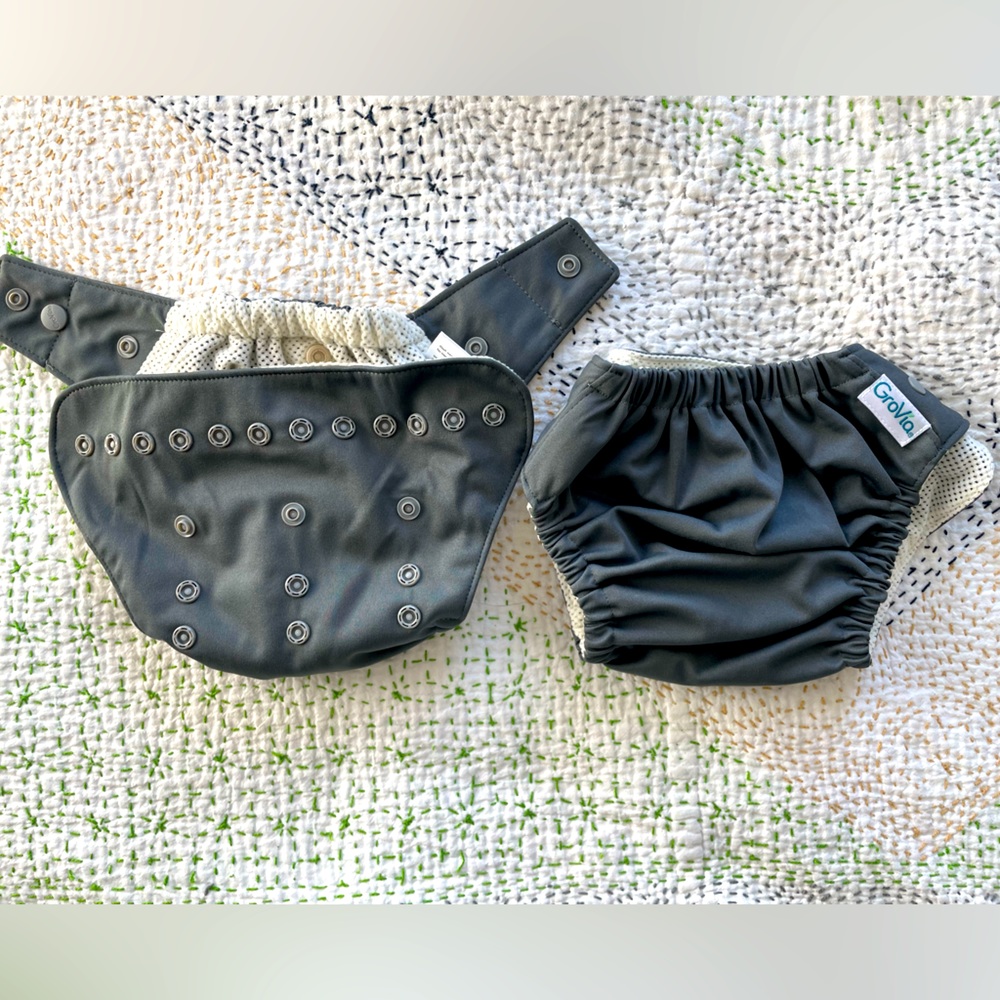 Gray Grovia Hybrid Shell Cloth Diaper Cover